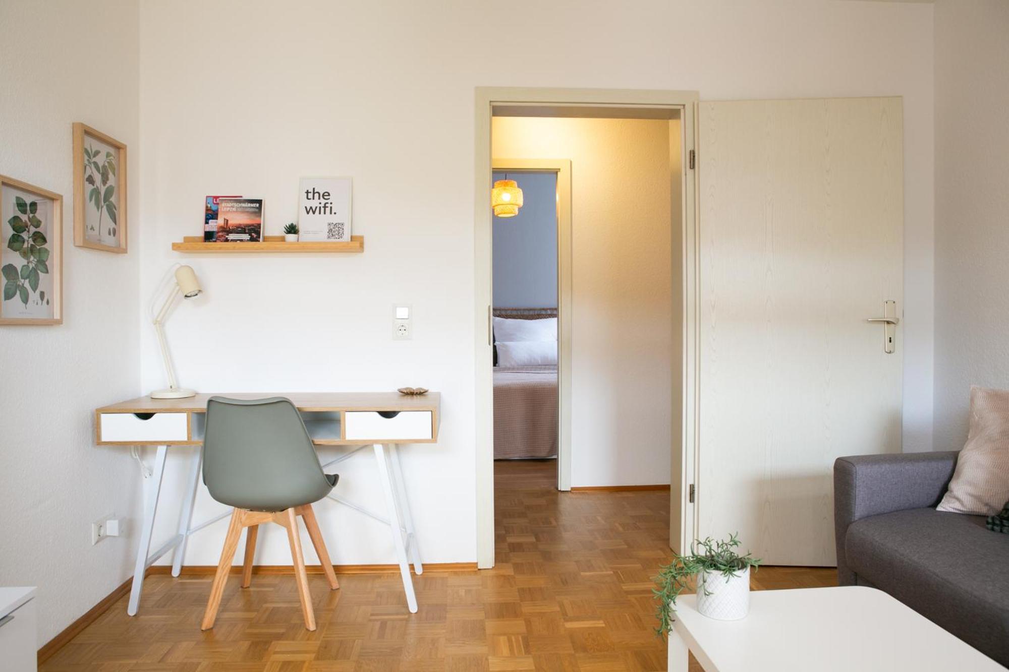 2 Zimmer, Bett Und Schlafsofa, Balkon, Waschmaschine L Leipzig Exterior foto